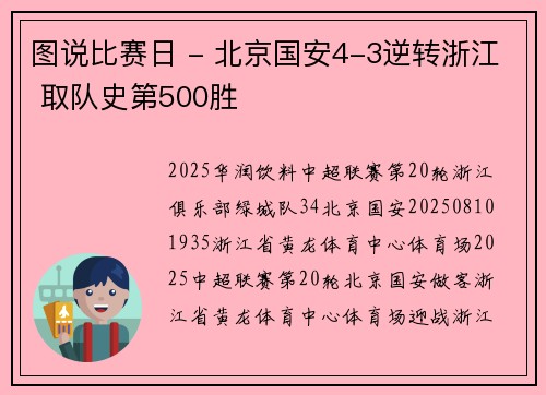 图说比赛日 - 北京国安4-3逆转浙江 取队史第500胜